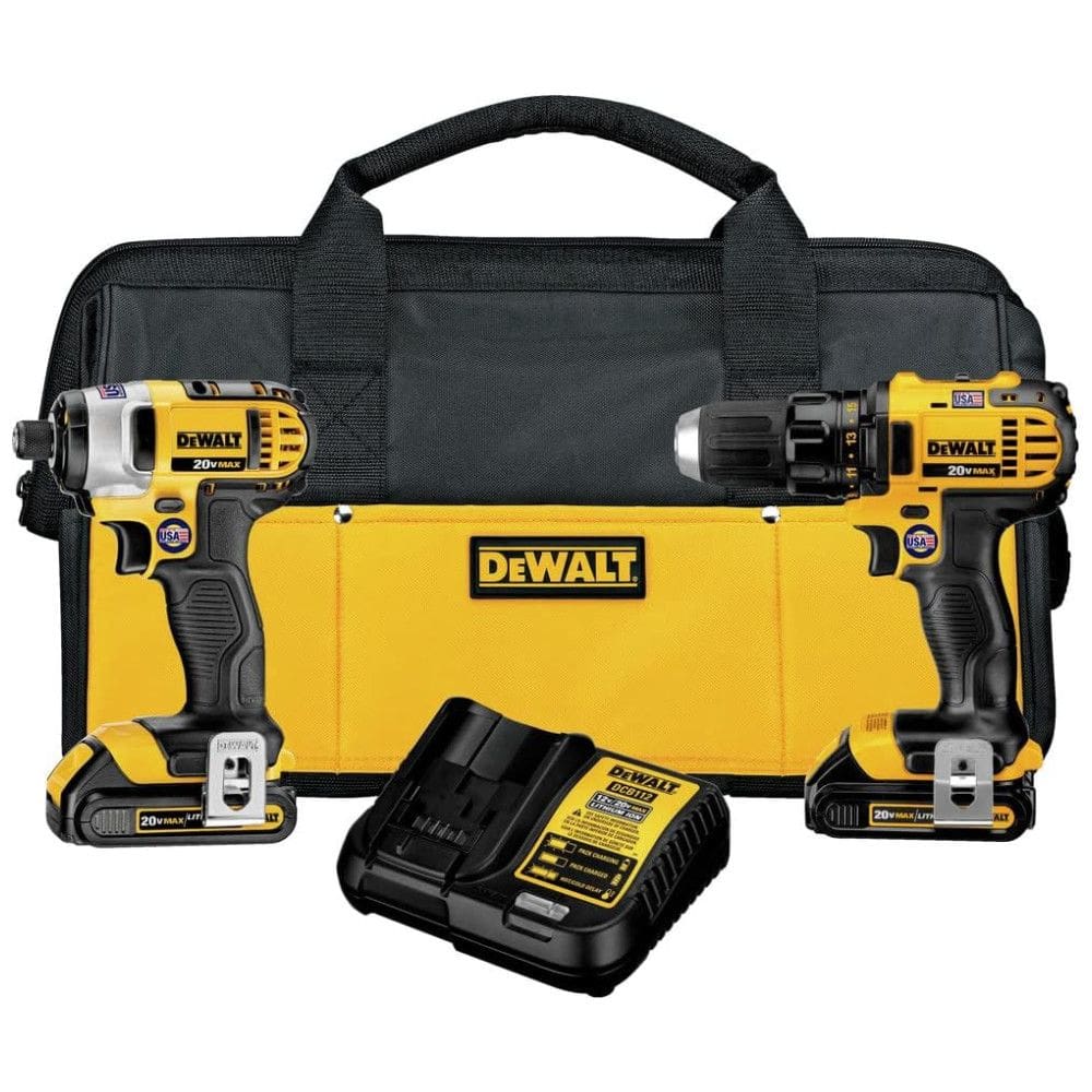 Kit Furadeira e Chave de Impacto 20V MAX, DEWALT DCK280C2, Amarelo
