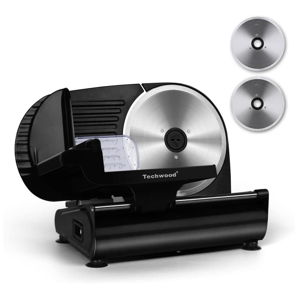 Fatiador de Frios Elétrico, Lâmina de Aço Inoxidável, 200W, 110v, TECHWOOD, Preto