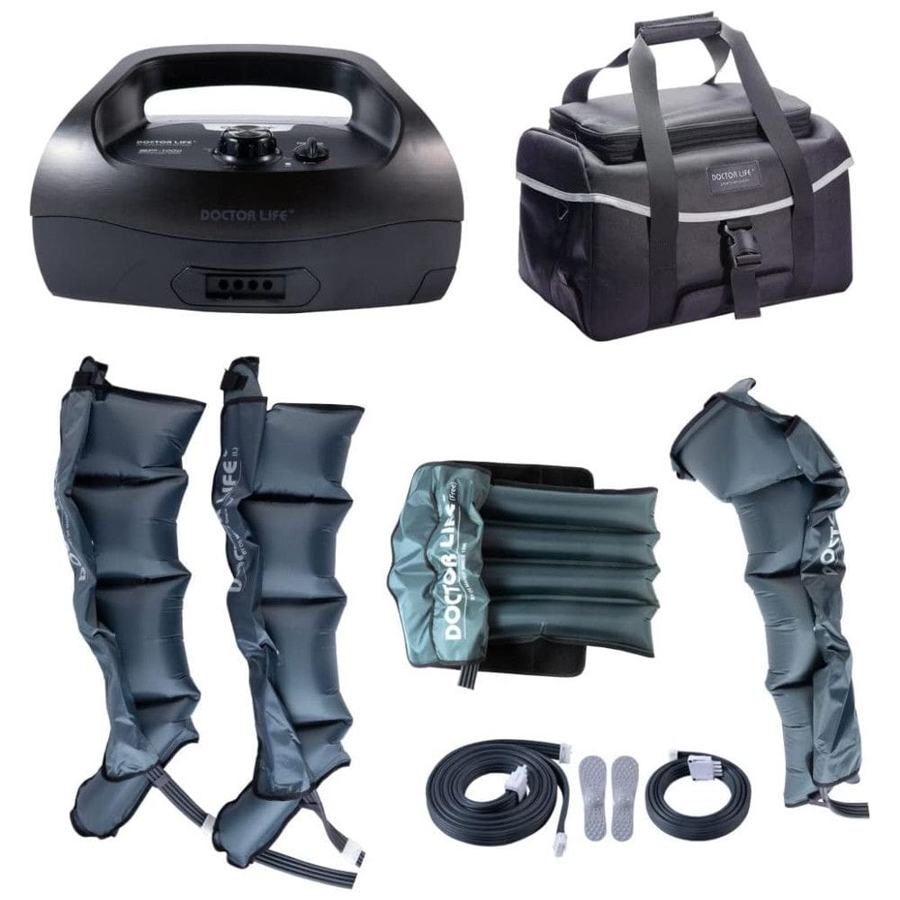 Massageador Elétrico de Compressão para Pernas, Pés, Cintura e Braços, Bivolt, DOCTOR LIFE SP 1000, Cinza