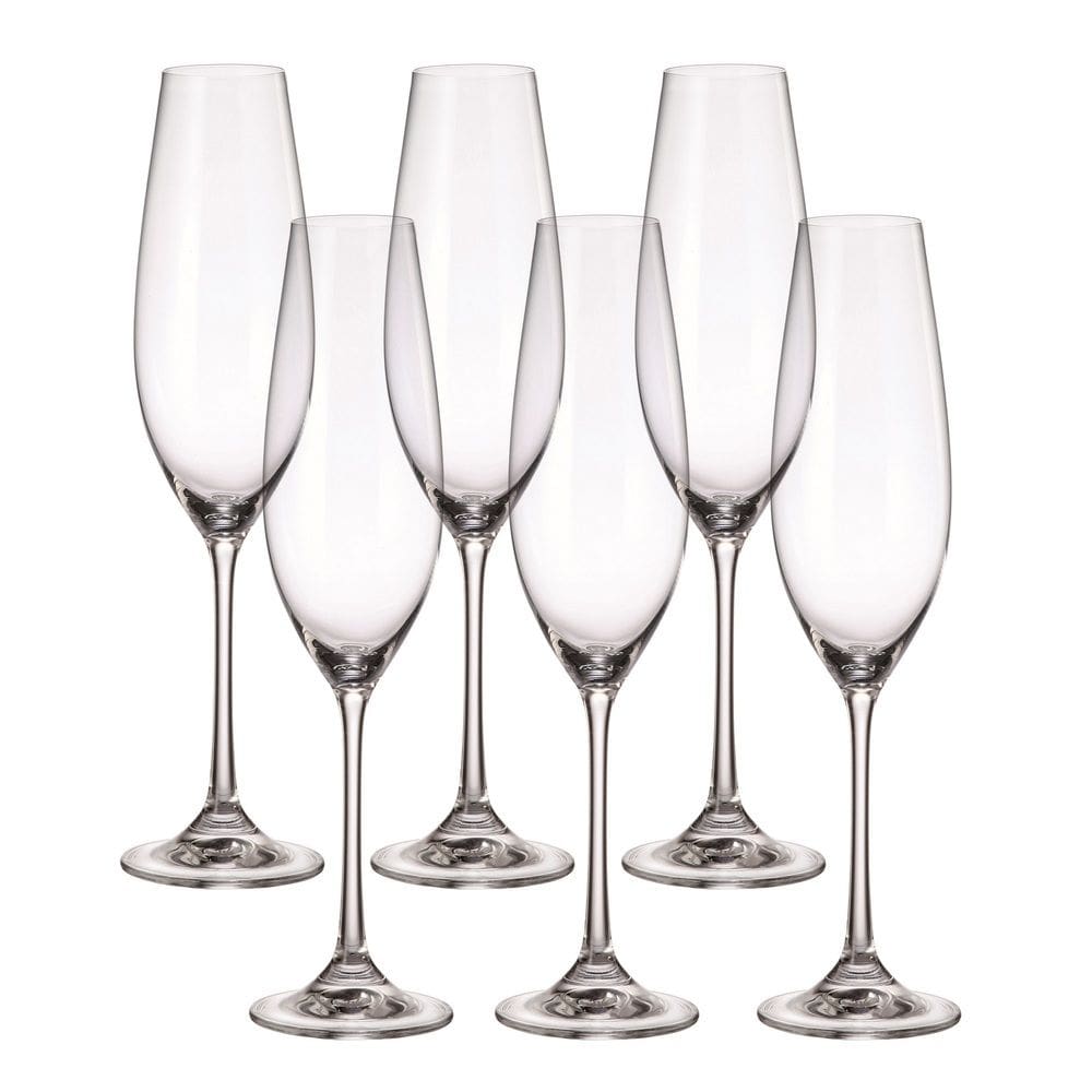 Cj 6 Taças de Cristal P/Champanhe 260ml Columba Bohemia