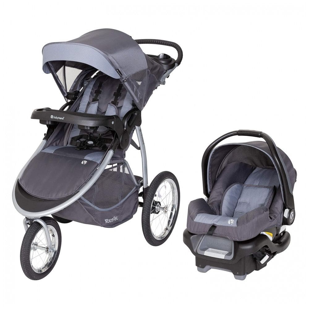 Carrinho de Bebê com Cadeira para Carro Baby Trend com Posição de Reclinação Ajustáveis, Cinza