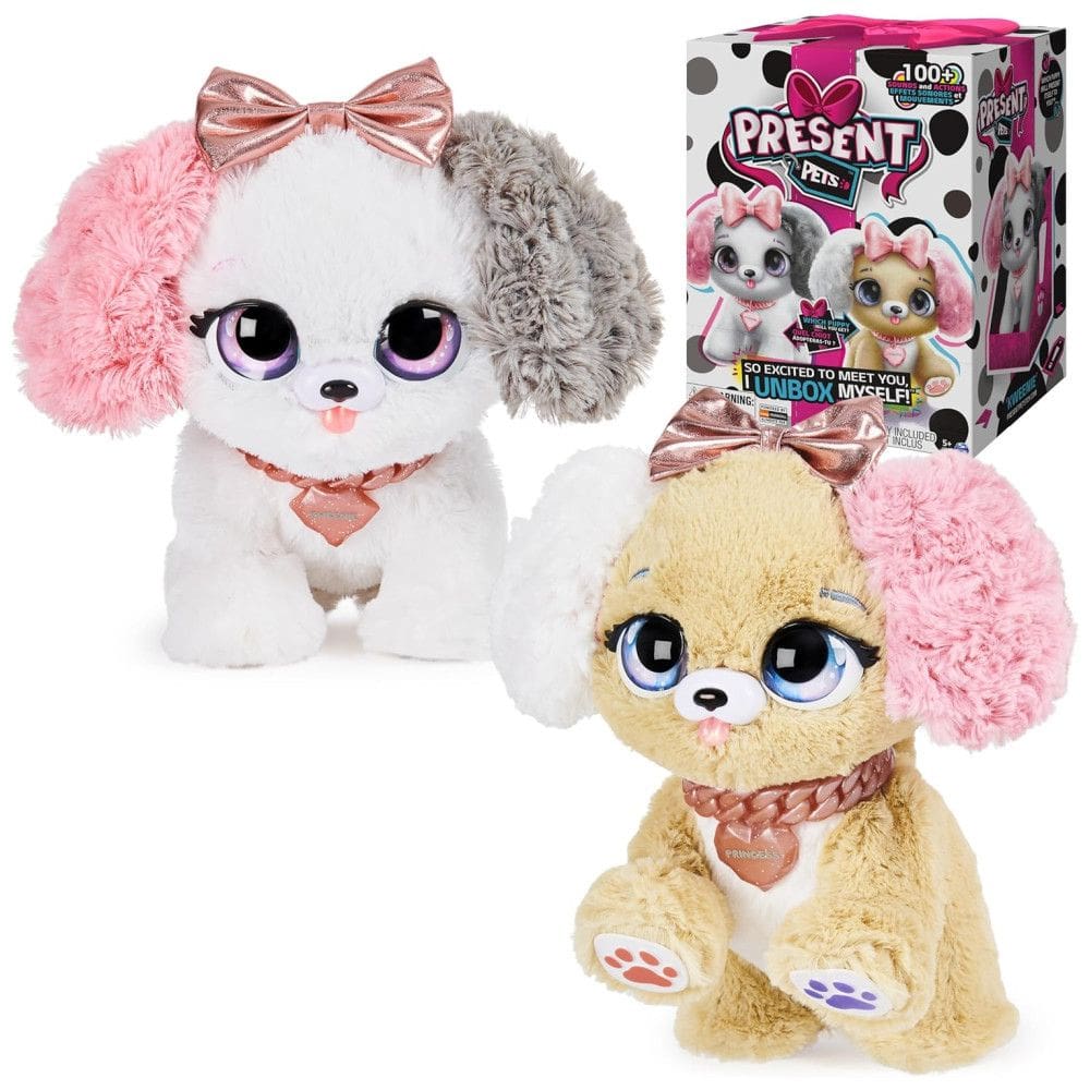 Cachorrinho Interativo Surpresa Fancy Pups, Sai da Caixa Sozinho, com Mais de 100 Sons e Ações, Estilo Pode Variar, Present Pets