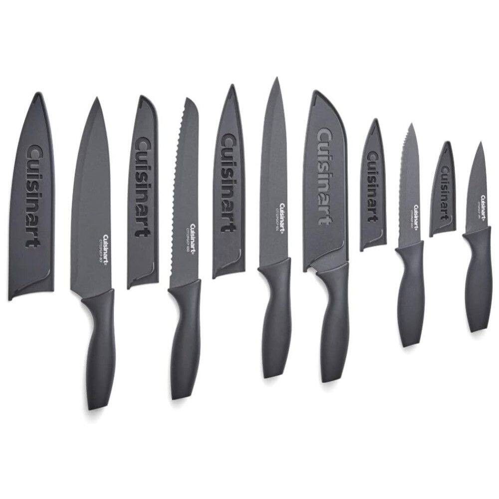 Conjunto de Facas em Cerâmica com Protetores de Lâmina, 6 Peças, Cuisinart, Preto Fosco