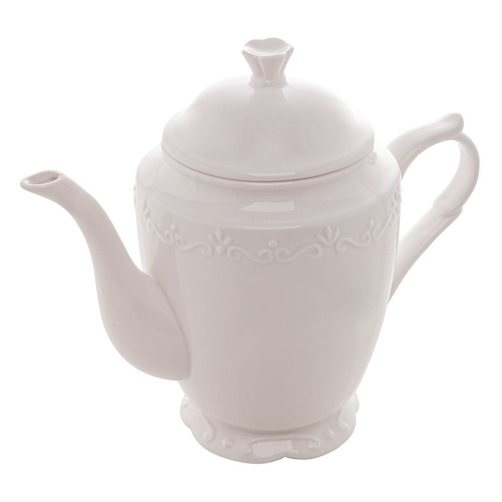 Bule Para Chá Durable Porcelain em Alto Relevo Branco 1 Litro Wolff