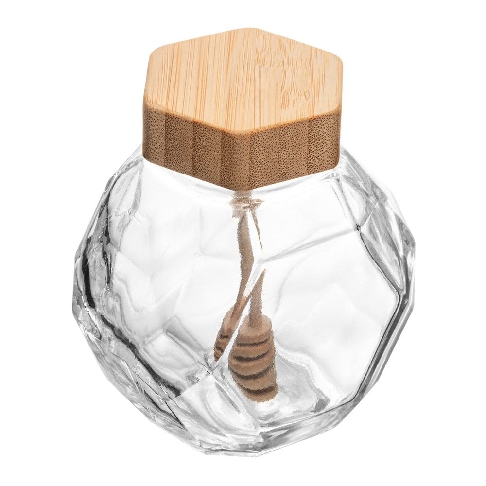 Meleira de Vidro C/Tampa e Pegador de Bambu 200ml Wolff