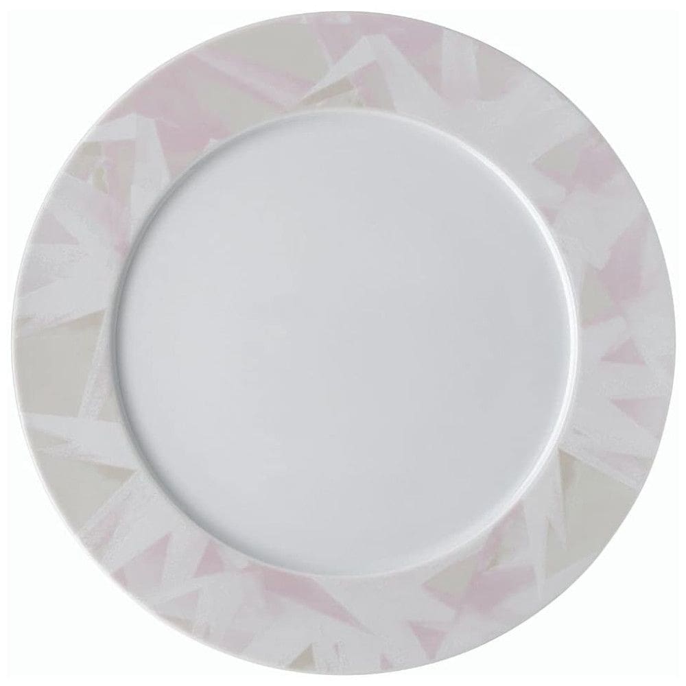 Prato para Jantar de 33 cm, Elegância e Praticidade em Sua Mesa com Formato Redondo e Material de Porcelana, Rosenthal, Branco e Rosa