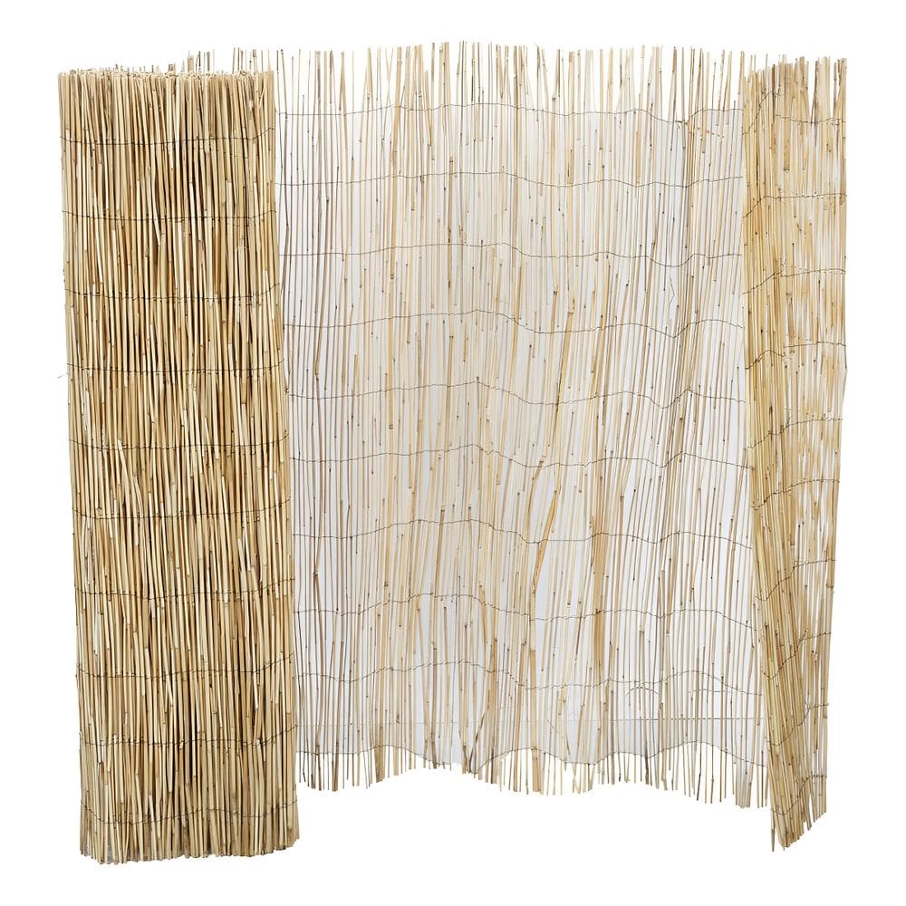 Cerca De Fibra Natural Para Jardim 100x500 Cm Bege