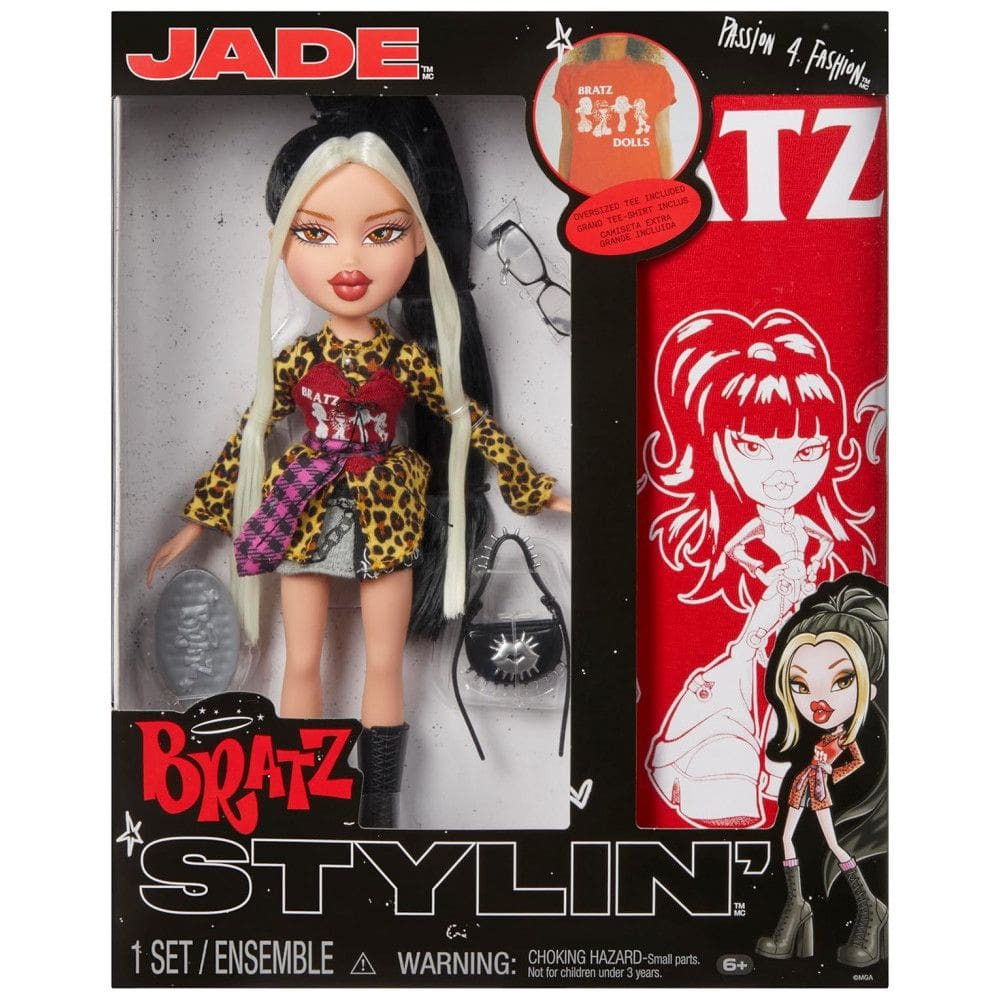Boneca de Moda Bratz Stylin Jade com Camiseta Personalizável para Você e Acessórios