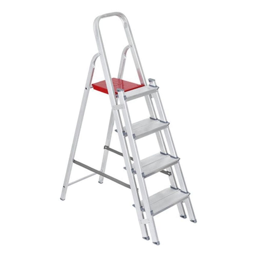 Escada De Aluminio Dupla 120 Kg 4 Degraus Reisam