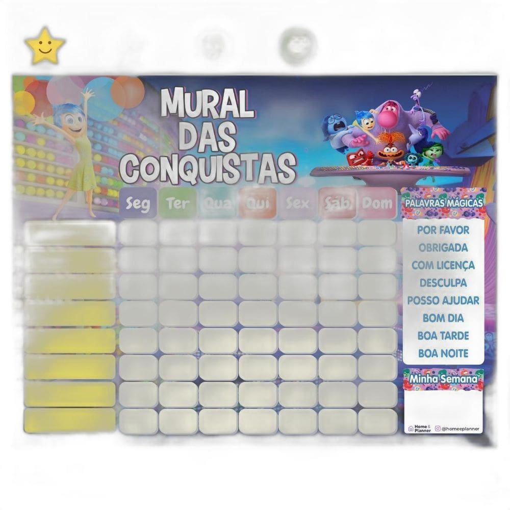 Quadro De Rotina Infantil Geladeira -Divertidamente Estrelas