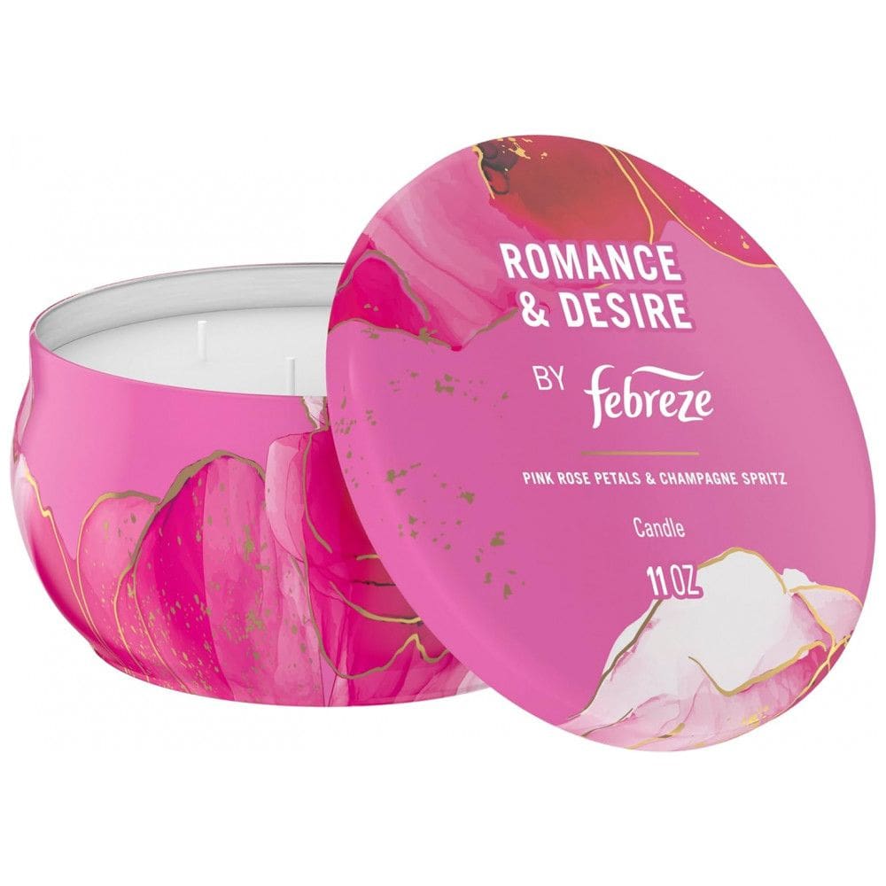 Vela Perfumada Febreze, Fragrância Romance Desejado, 11 oz Vela com 4 Pavios, Embalagem Individual