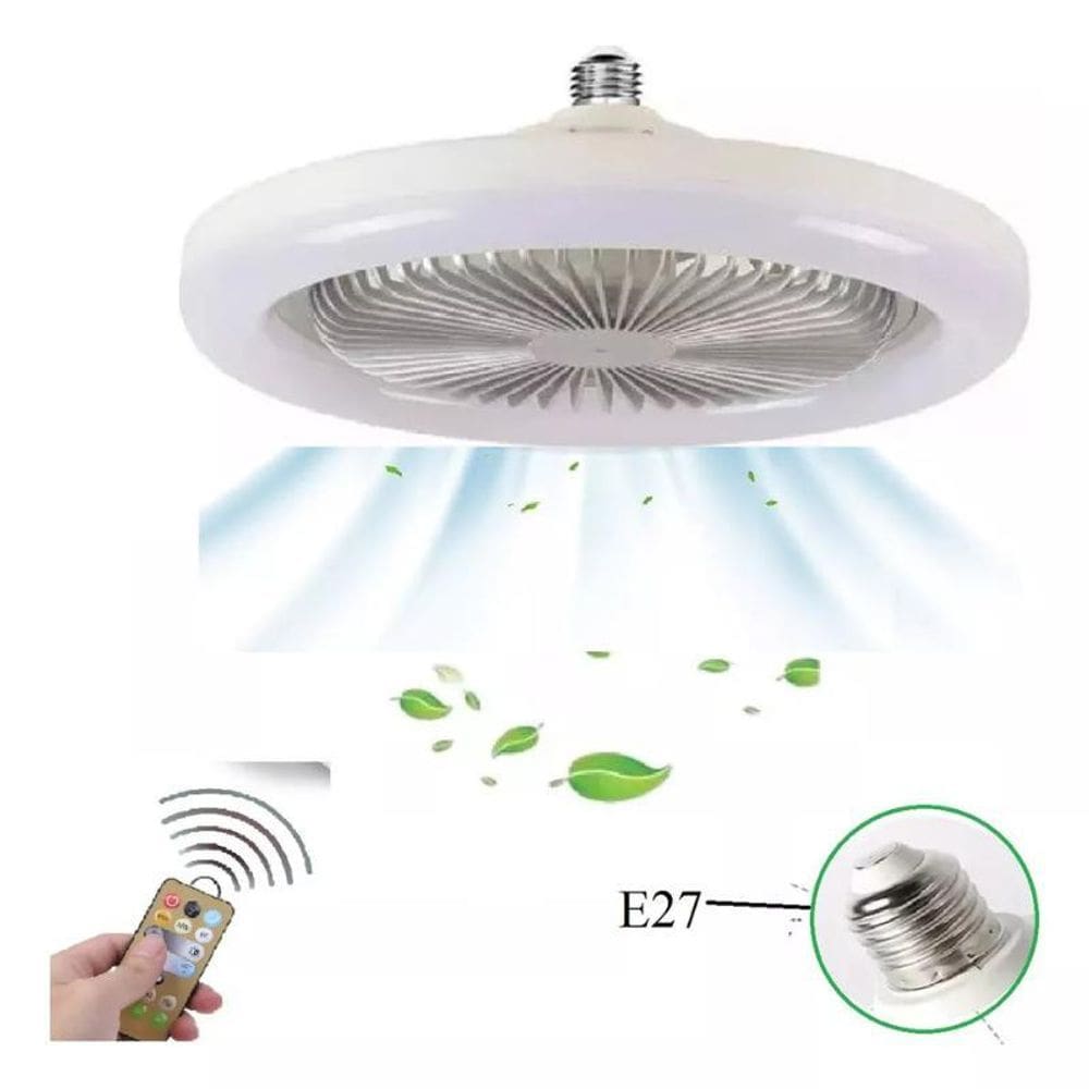 Ventilador Teto Elegante, 3 Velocidades, Oscilante, Controle