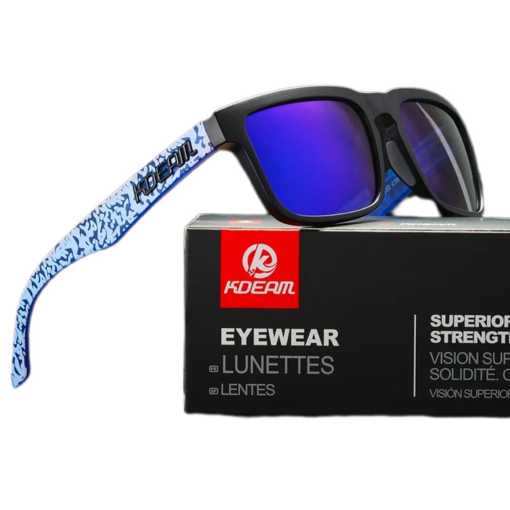 Óculos De Sol Esportivo Polarizado Kdeam C10 Mirrored Blue