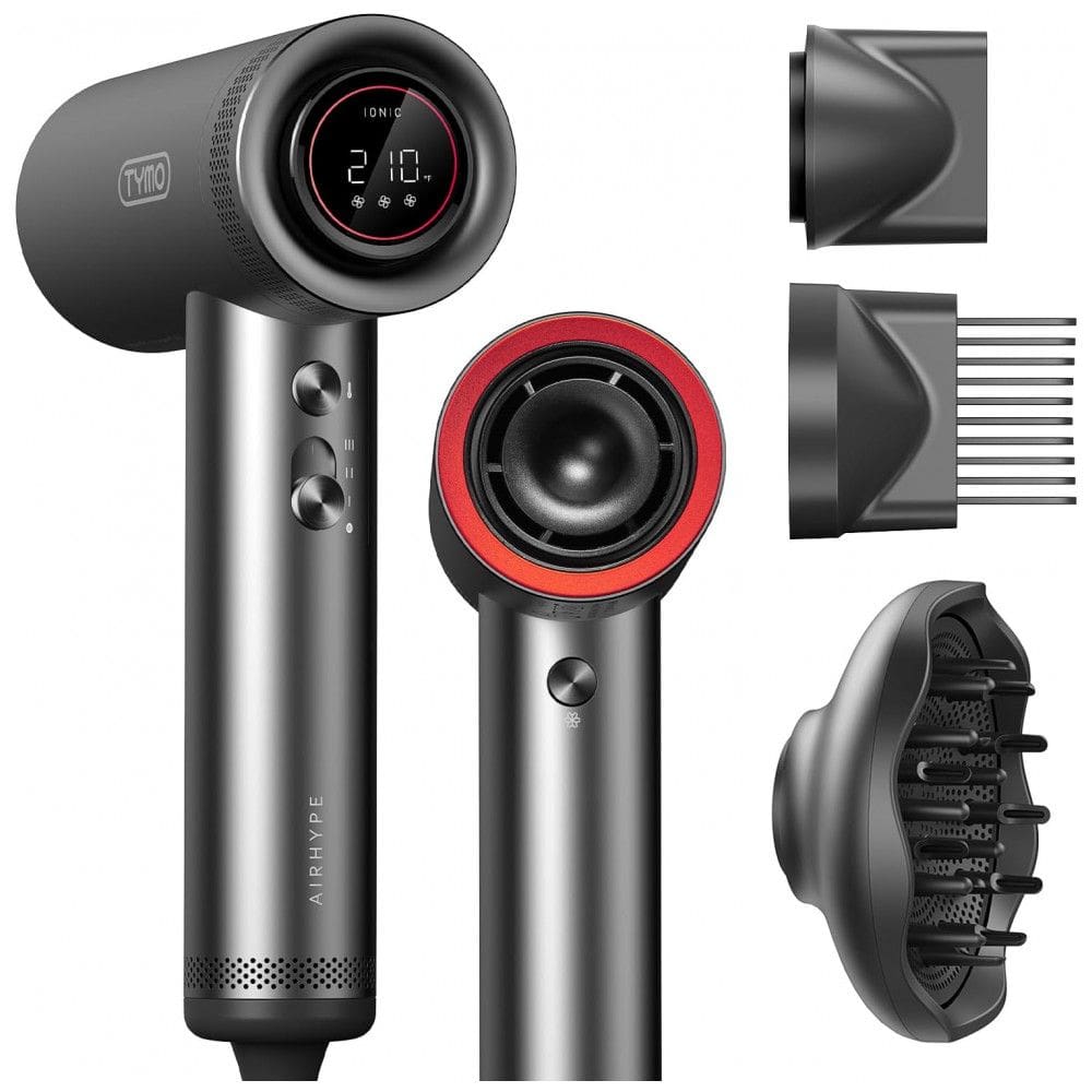Secador de Cabelo TYMO com Difusor para Mulheres 1500W Profissional de Alta Velocidade com Pente, Secagem Rápida 110.000 RPM, 200 Milhões de