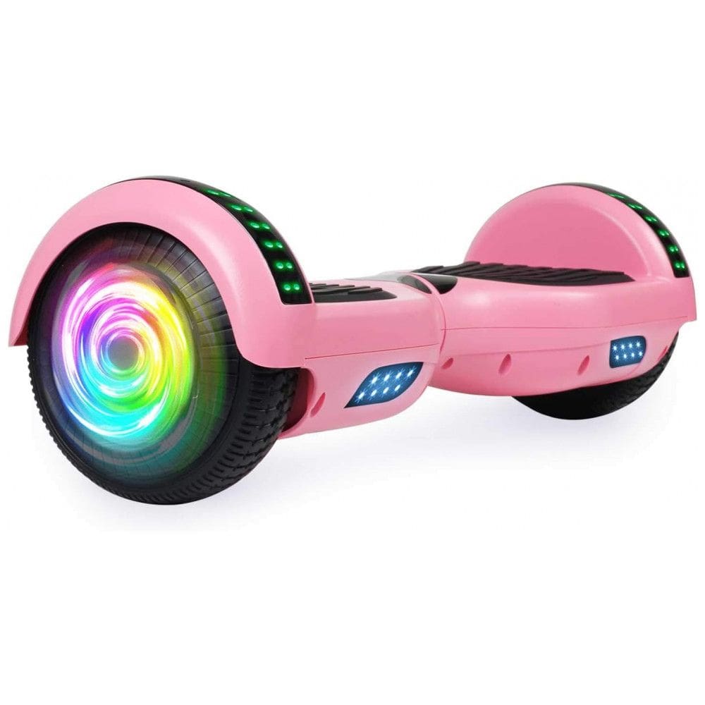 Hoverboard Auto Balanceante SISIGAD 6,5” H4 Rosa com Alto-falante Bluetooth e Rodas LED Coloridas para Crianças de 6 a 12 Anos
