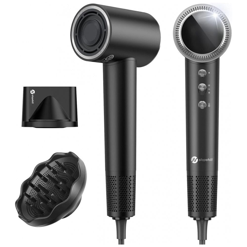 Secador de Cabelo Profissional slopehill 160.000 RPM 0,8lb Ultraleve, Tecnologia de 6 Bilhões de Íons para Redução de 98% do Frizz
