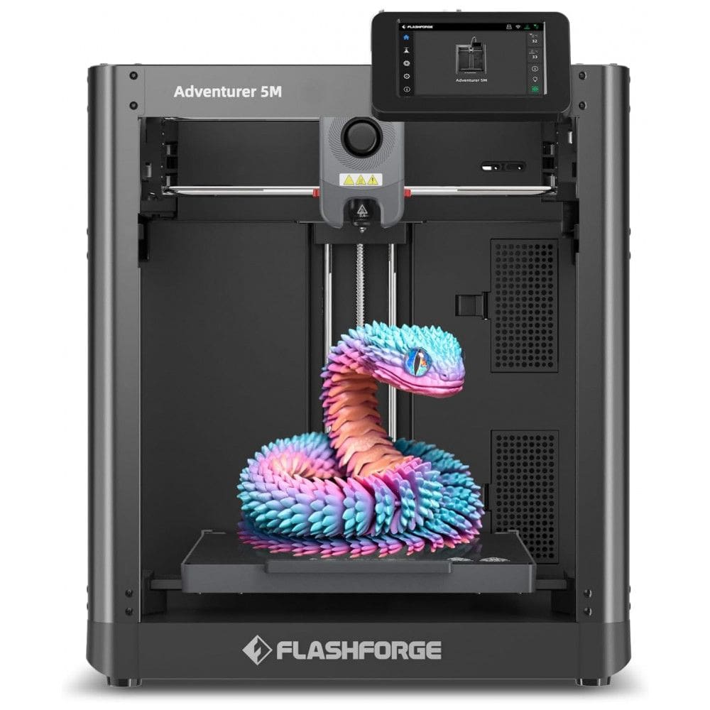 Impressora 3D FLASHFORGE Adventurer 5M com Nivelamento Automático, Impressão de Alta Velocidade até 600mm/s, Extrusora Direta a 280°C
