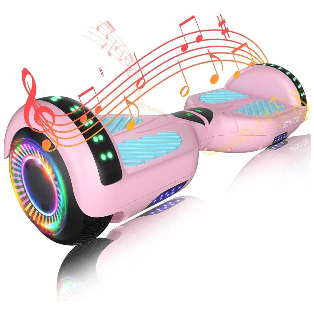 Hoverboard SIMATE com Bluetooth, Luzes de LED e Controle via APP - Presente para Crianças e Adultos, para Todas as Idades - Rosa e Azul
