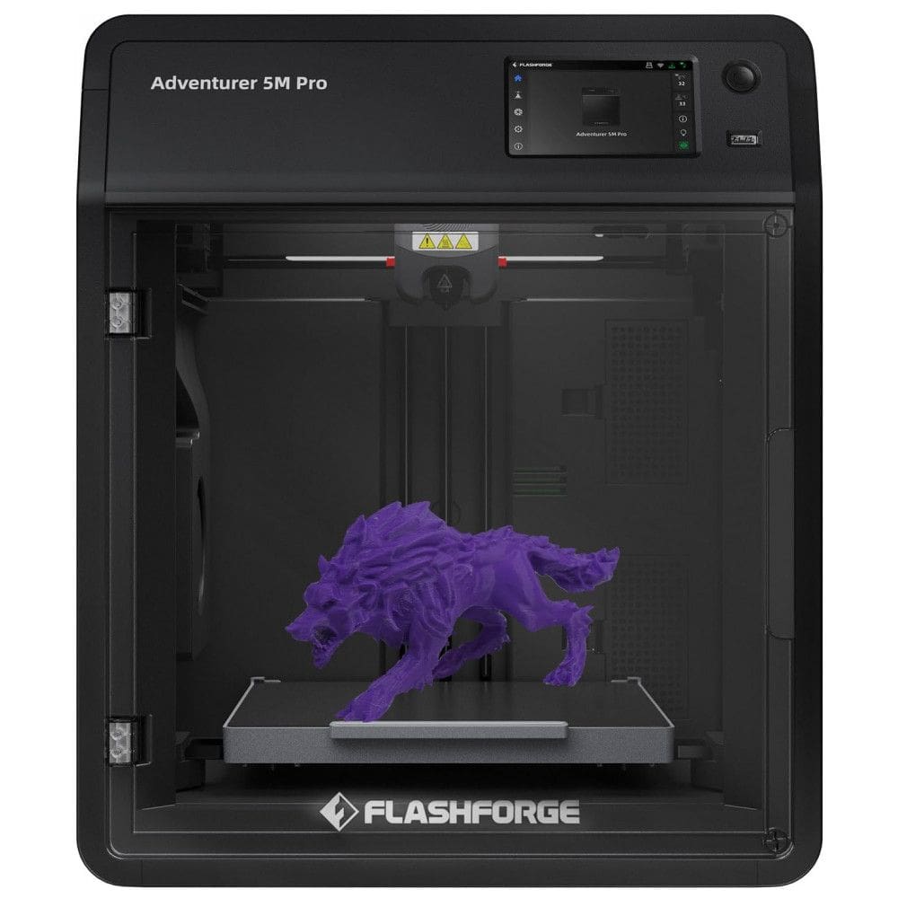 Impressora 3D FLASHFORGE Adventurer 5M Pro, Alta Velocidade de 600mm/s, Auto Nivelamento com Bico Removível Rápido a 280ºC, Estrutura Core