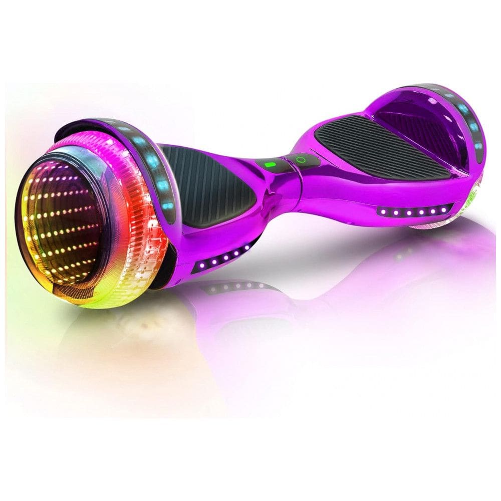 Hoverboard Emaxusa Roxo de 6,5 Polegadas para Crianças com Bluetooth, Rodas LED Estilo Túnel e Plataforma Antiderrapante