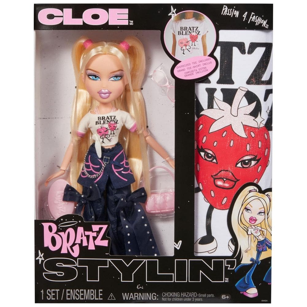 Boneca de Moda Bratz Stylin Cloe com Camiseta Personalizável para Você e Acessórios
