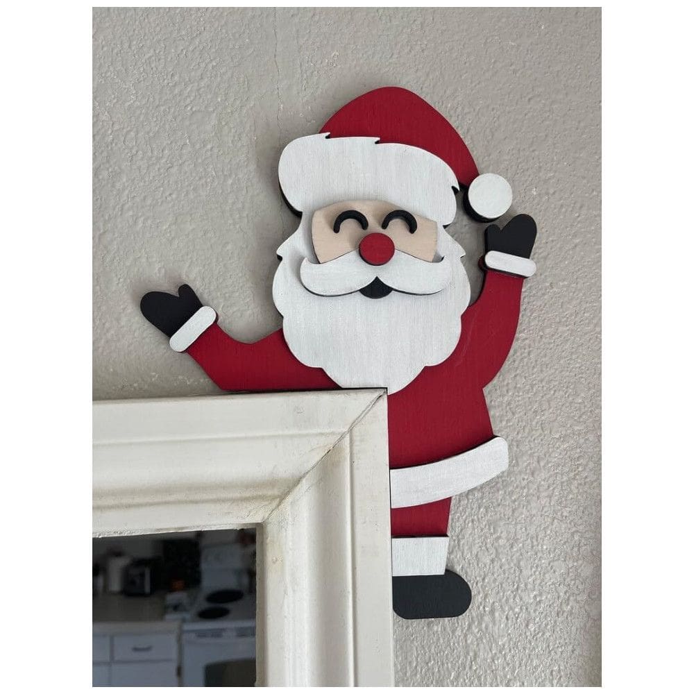 Enfeite de Porta de Natal Divertido com Boneco de Neve e Papai Noel para Decorar a Casa nas Festas, Ornamento para Festa de Natal, Sanmtang