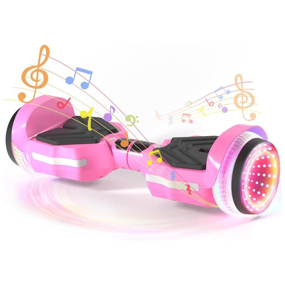 Hoverboard SIMATE com Luzes de LED Coloridas, Alto-falantes Bluetooth e Aplicativo, Motores Duplos de 250W, Velocidade Máxima de 13,7 km/h