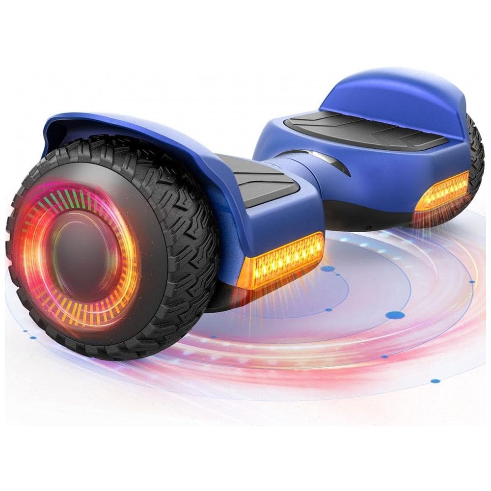 Hoverboard GYROOR G13 6,5? All Terrain Preto com LED, Bluetooth, Motores Duplos 250 W, até ~12 km/h – Certificação UL2272, Azul