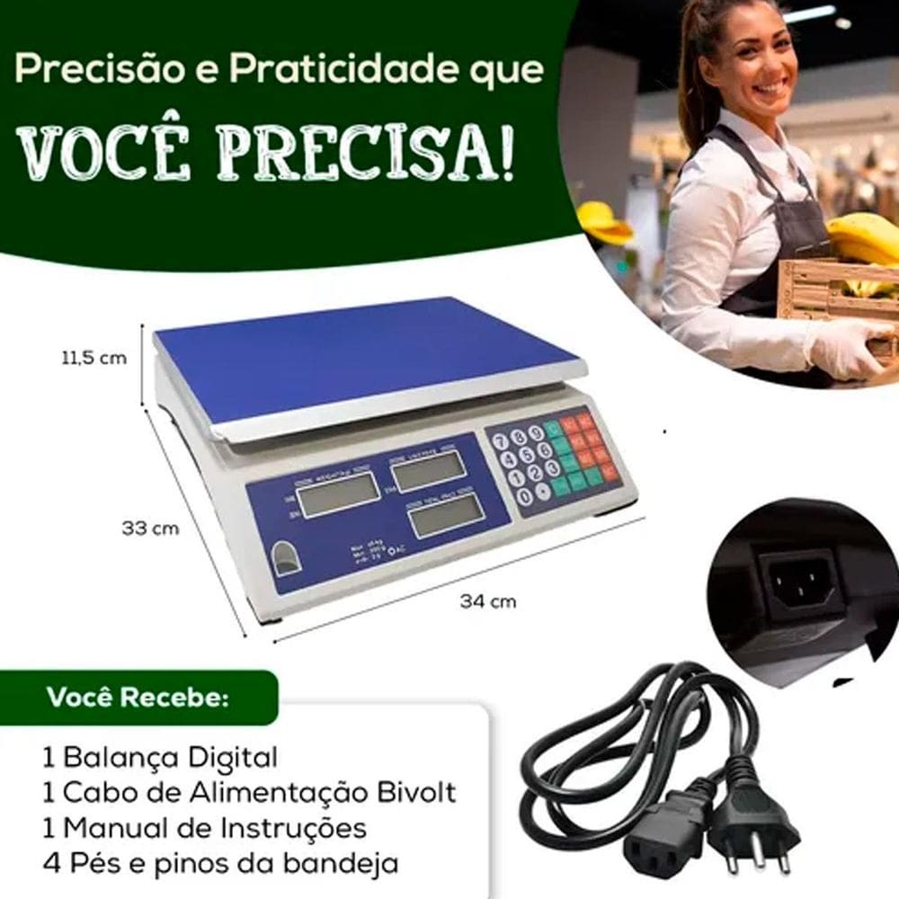 Balança Digital Comercial Ideal Para Alimentos