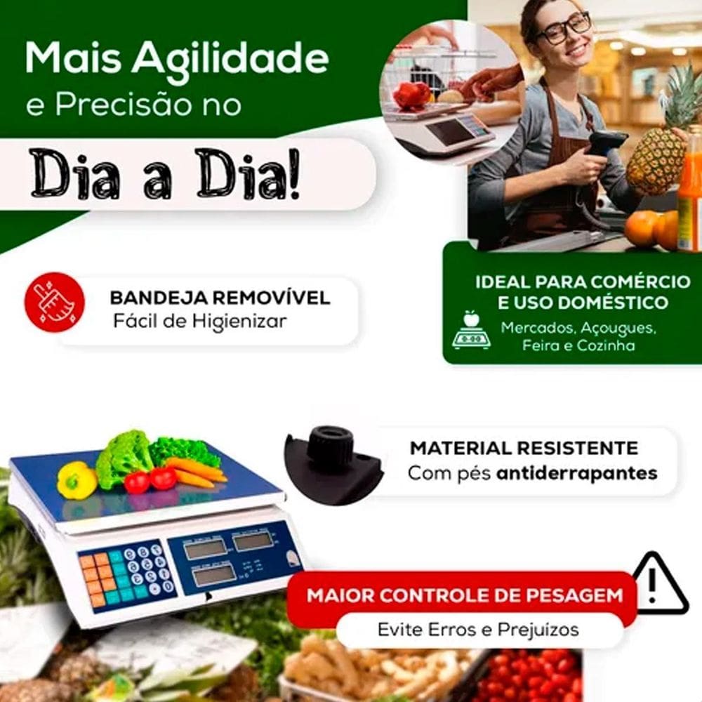Balança Digital Comercial Bivolt Para Mercado