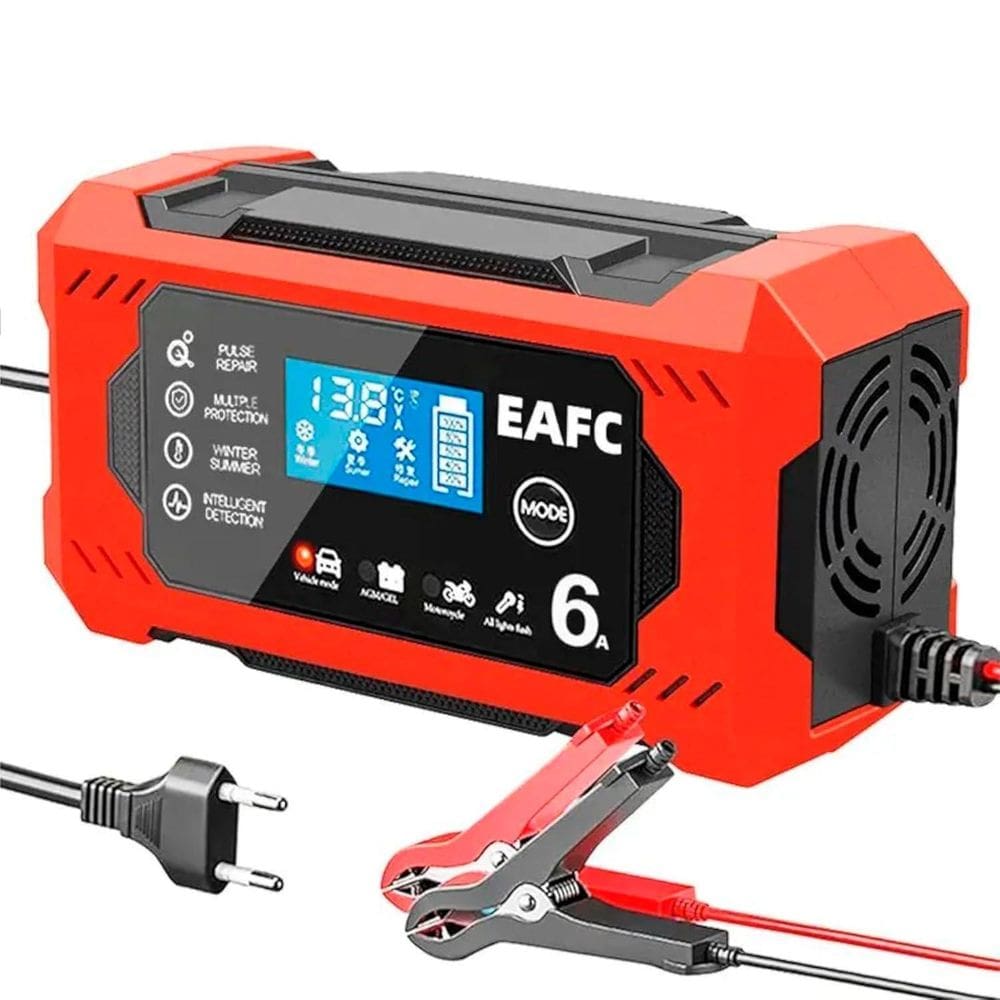 Carregador Reparador Bateria Carro Moto Van 12V 6A Até 100