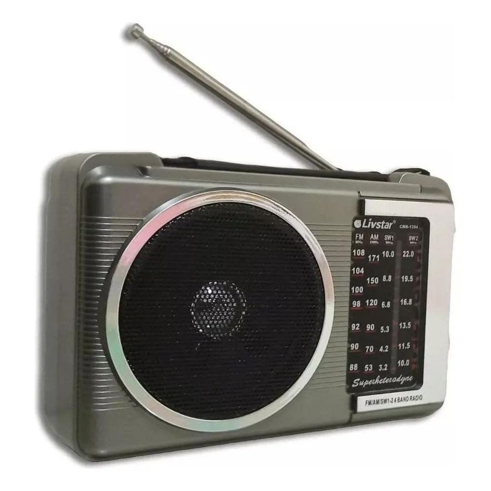 Rádio Am/Fm Portátil Pilha Tomada 110V/220V 4 Faixas Full