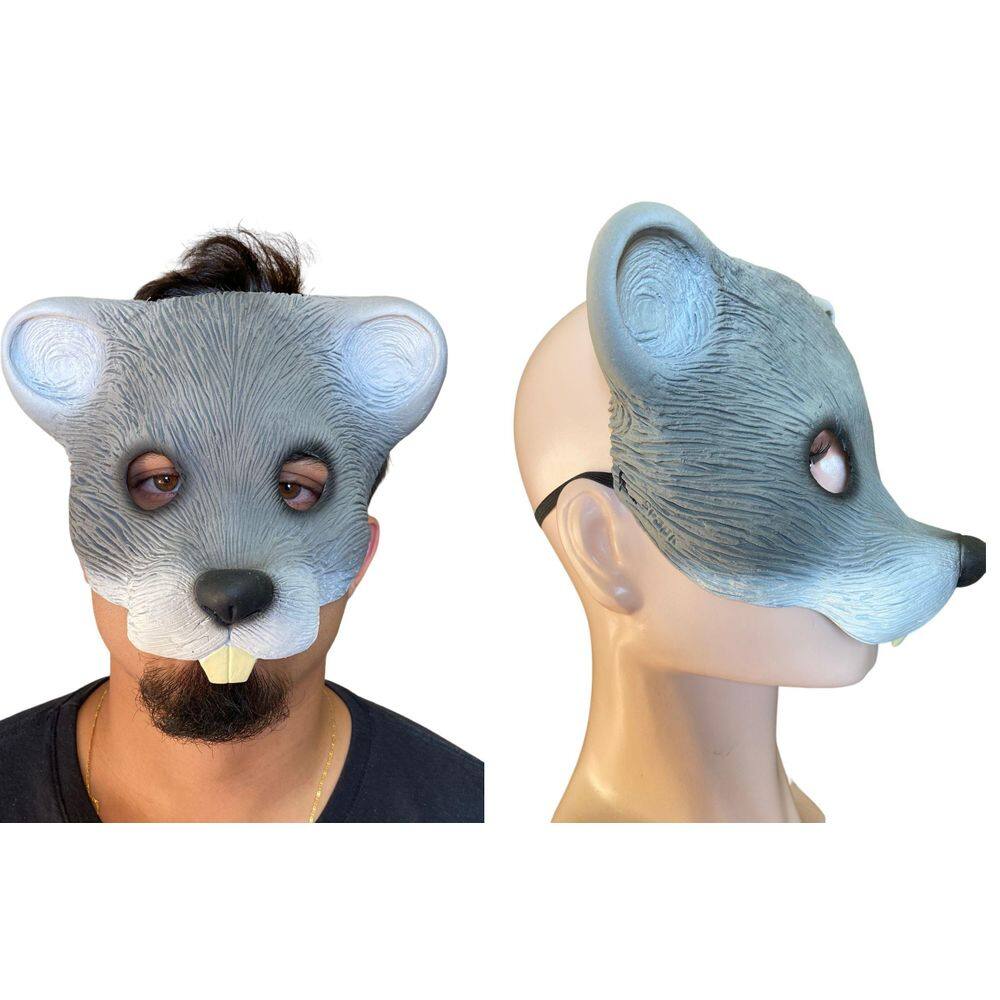 Máscara Ratinho Rato De Látex Com Elástico Fantasia Carnaval