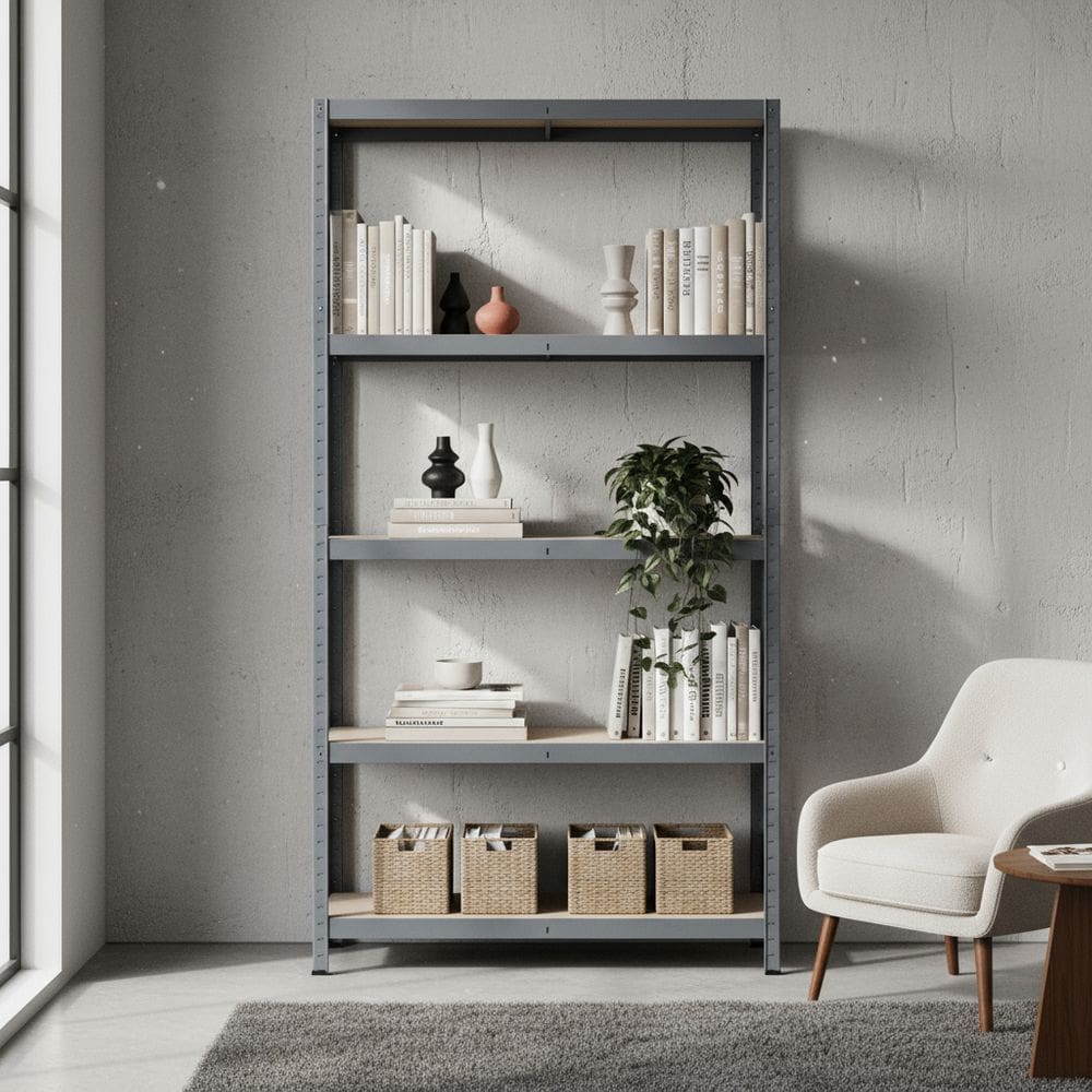 Estante De Aco E Mdf 5 Prateleiras 196x100x50cm 1500kg