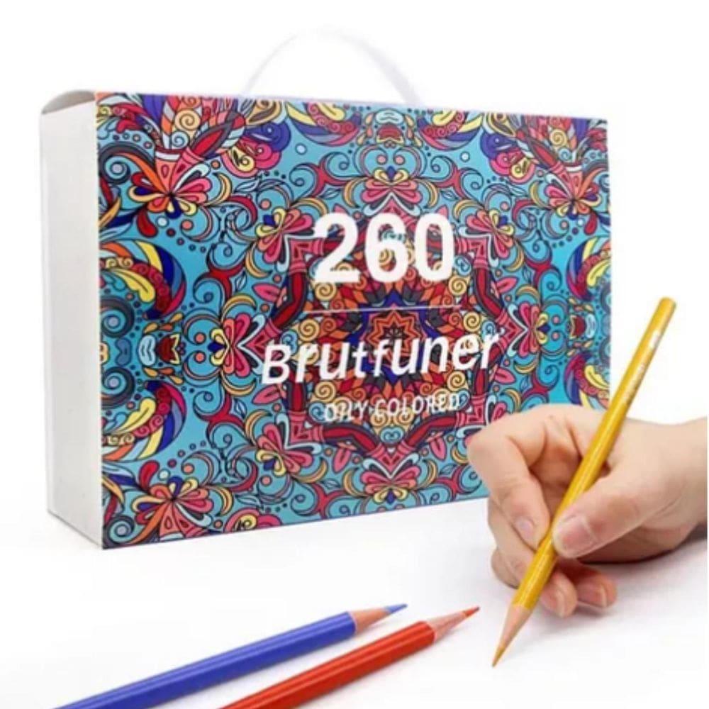 Lapis De Cor Profissional Caixa Com 260 Cores Óleo Brutfuner
