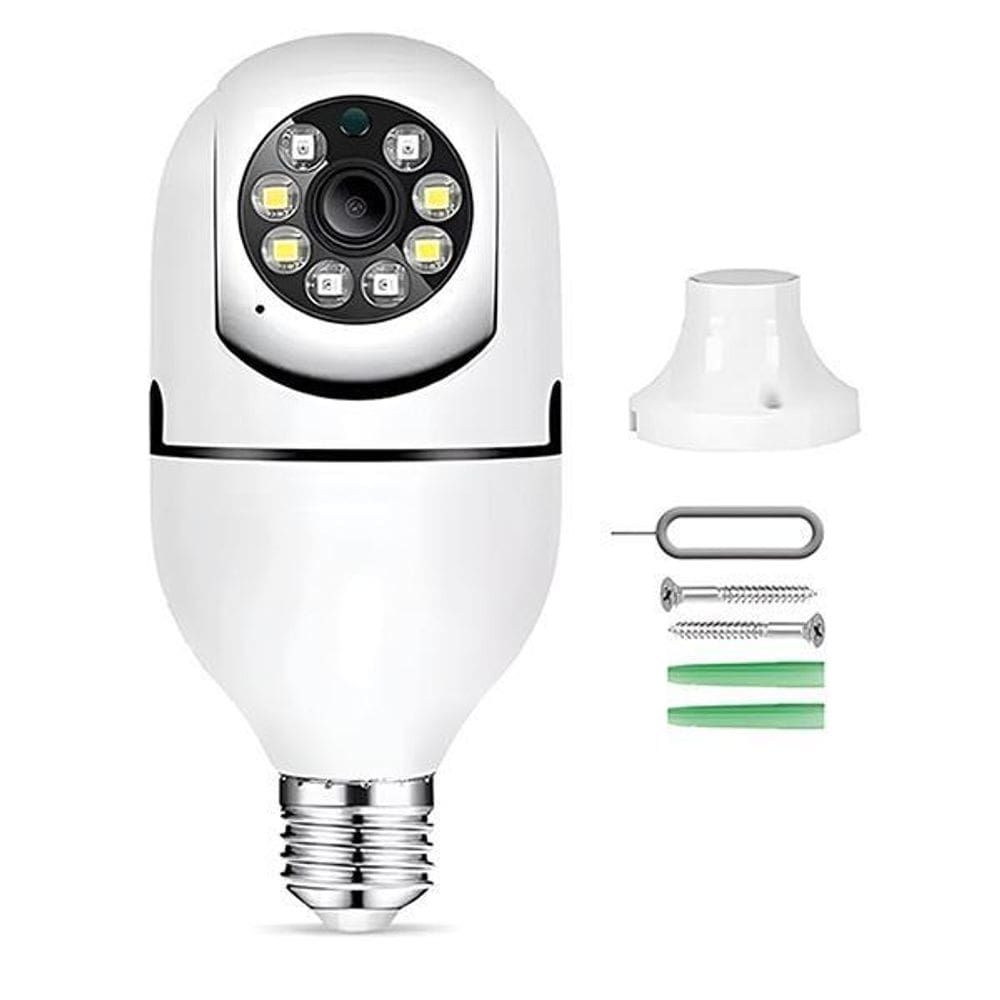 Câmera De Segurança Wi-Fi Ip E27 Hd Rotativa Wireless