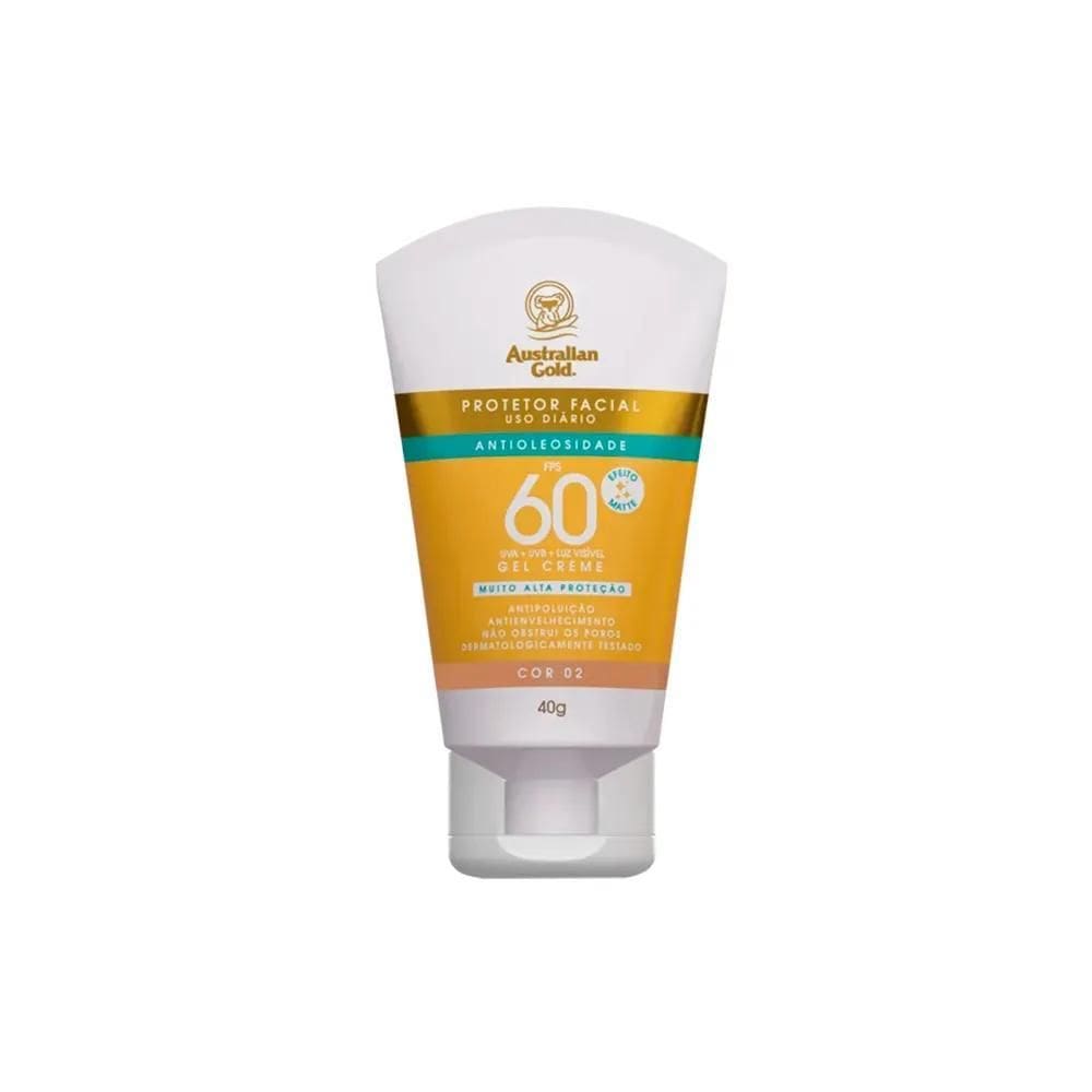 Protetor Solar Facial Matte Australian Gold Cor 02 Fps60 40G