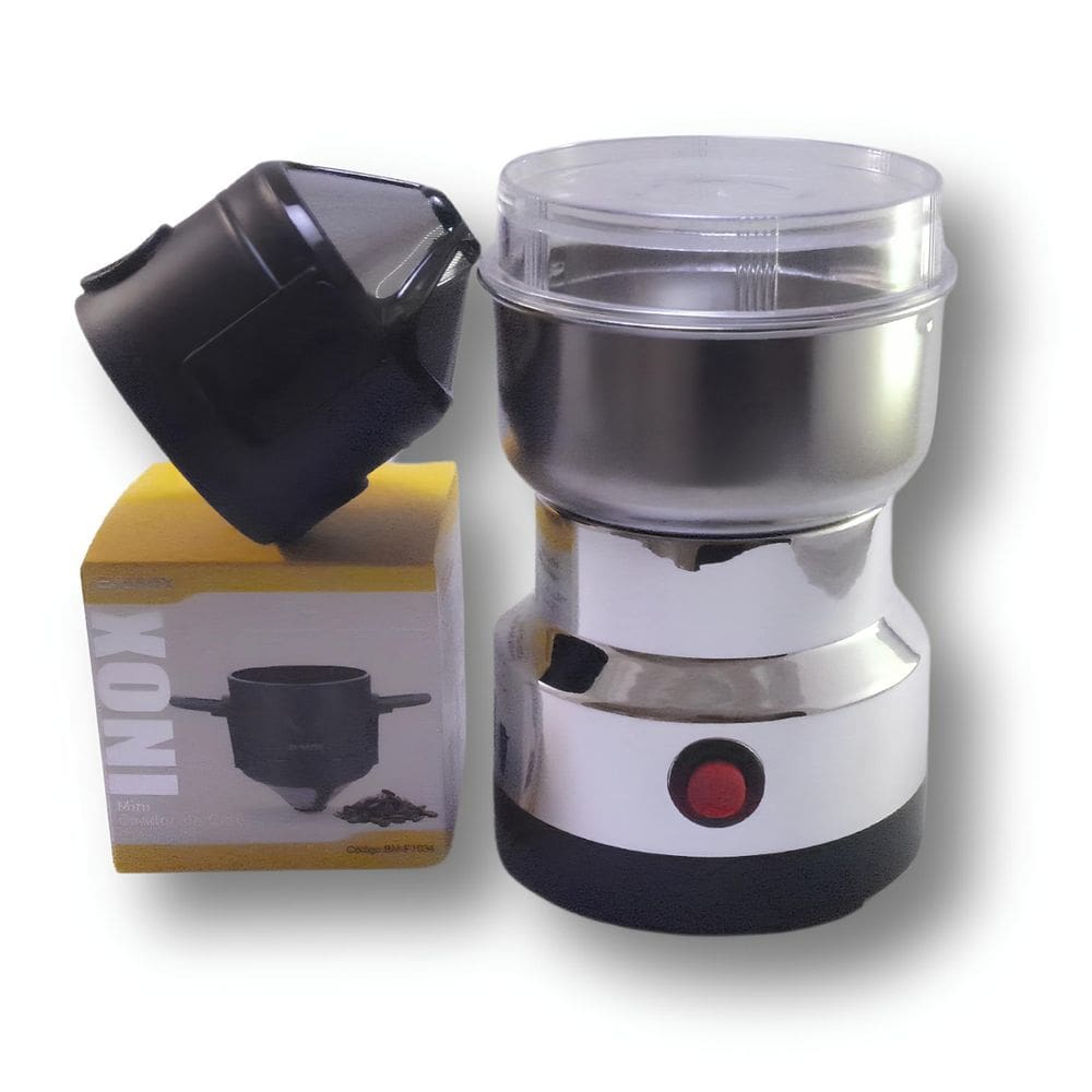 Kit Moedor Elétrico + Coador Café Processador Tritura Grãos