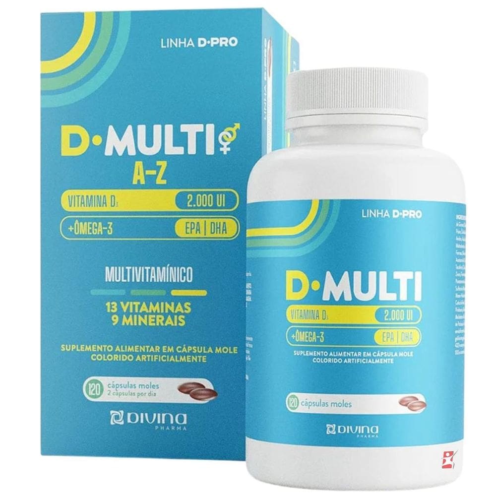 D-Multi A-Z Omega 3 + Vitaminas + Minerais 120 Capsulas