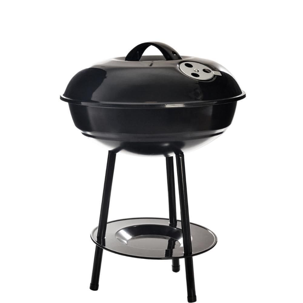 Churrasqueira De Metal Portátil Com Tampa 35,5 Cm