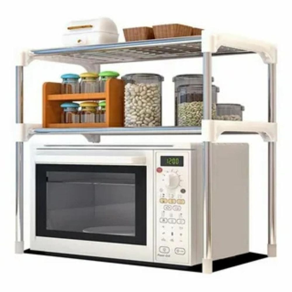 Suporte De Mesa Organizador Para Microondas E Alimentos Rack