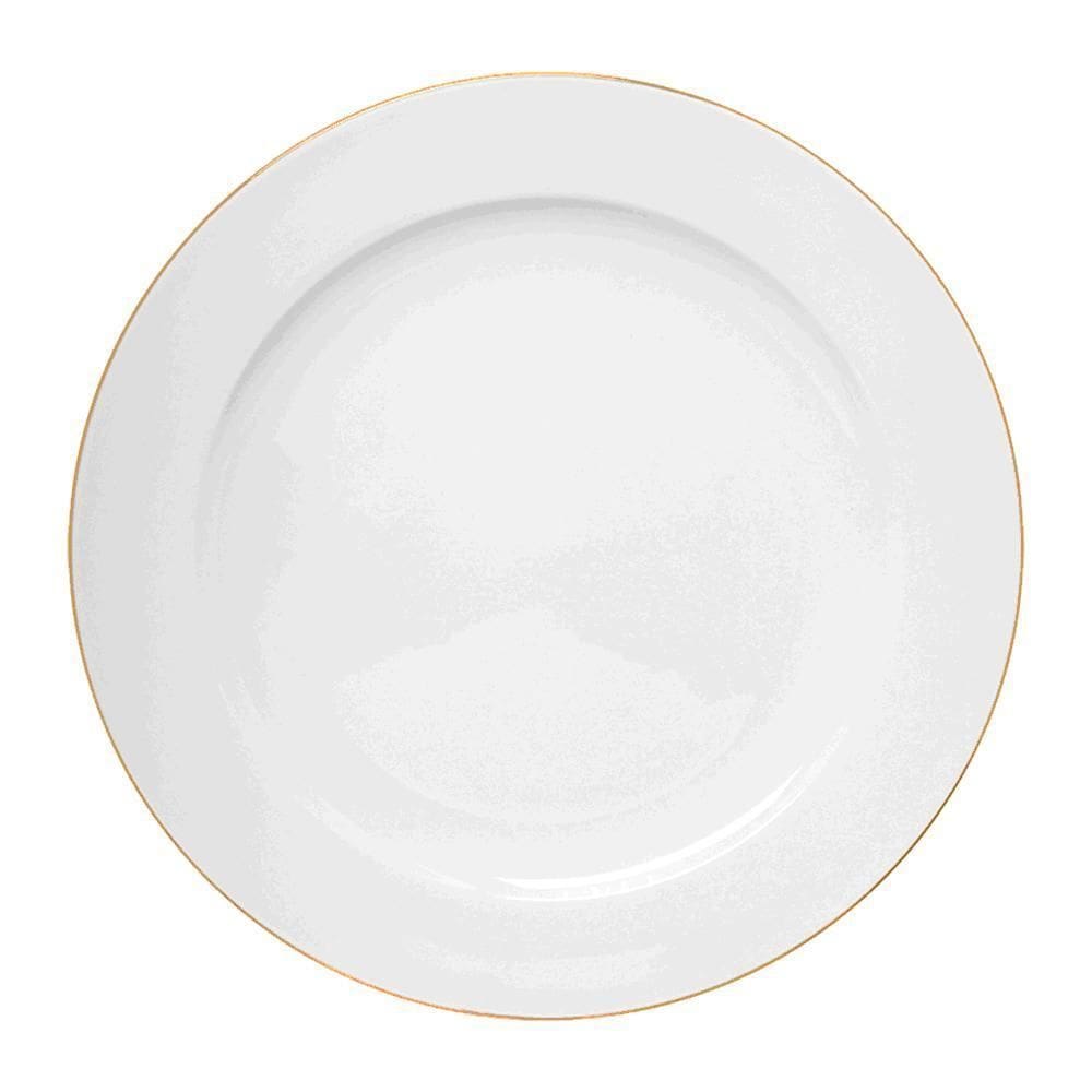 Prato Raso Porcelana Branco Fio Ouro Royal 27Cm Hauskraft