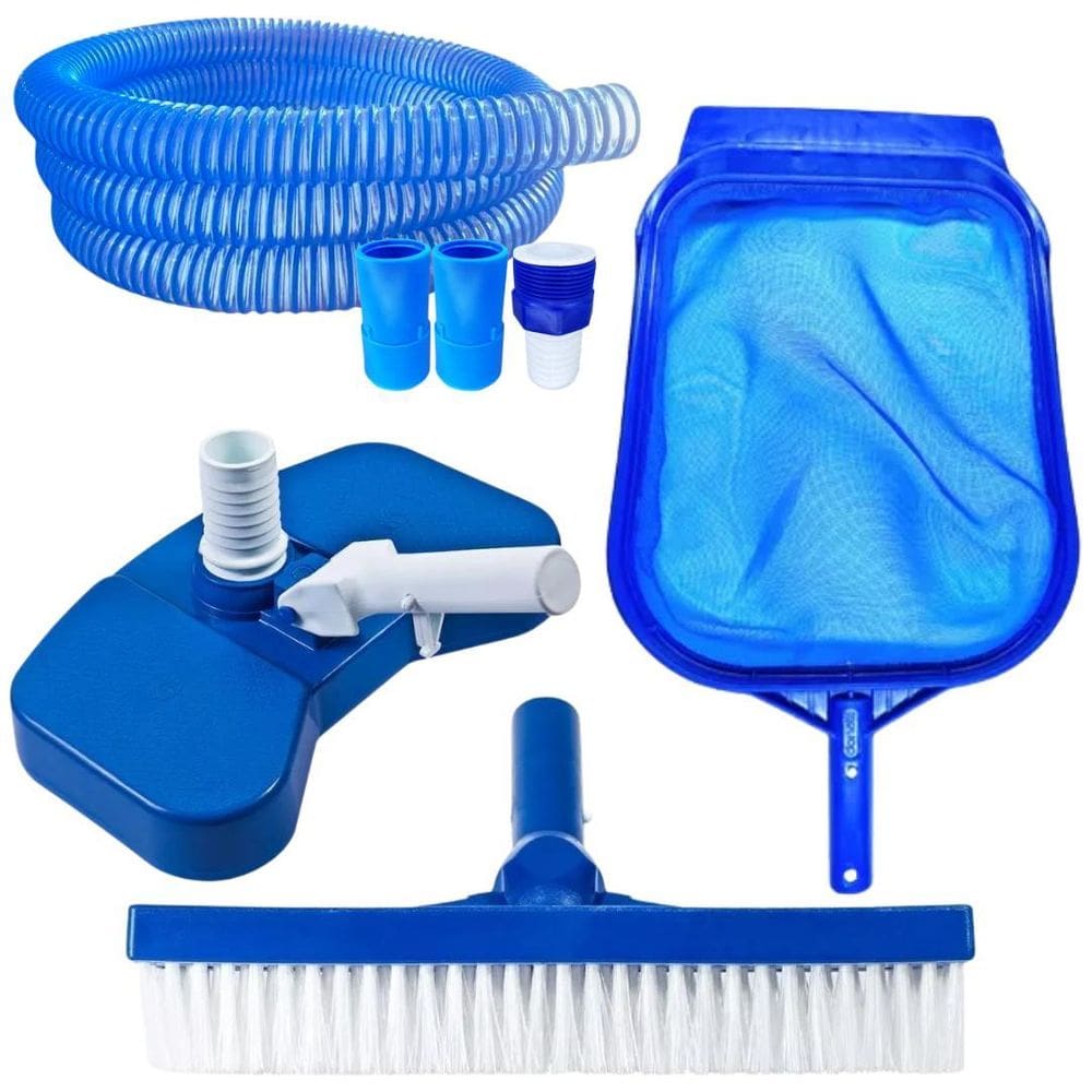 Kit Limpeza Com Mangueira Siliconada De 4 Metros Piscina