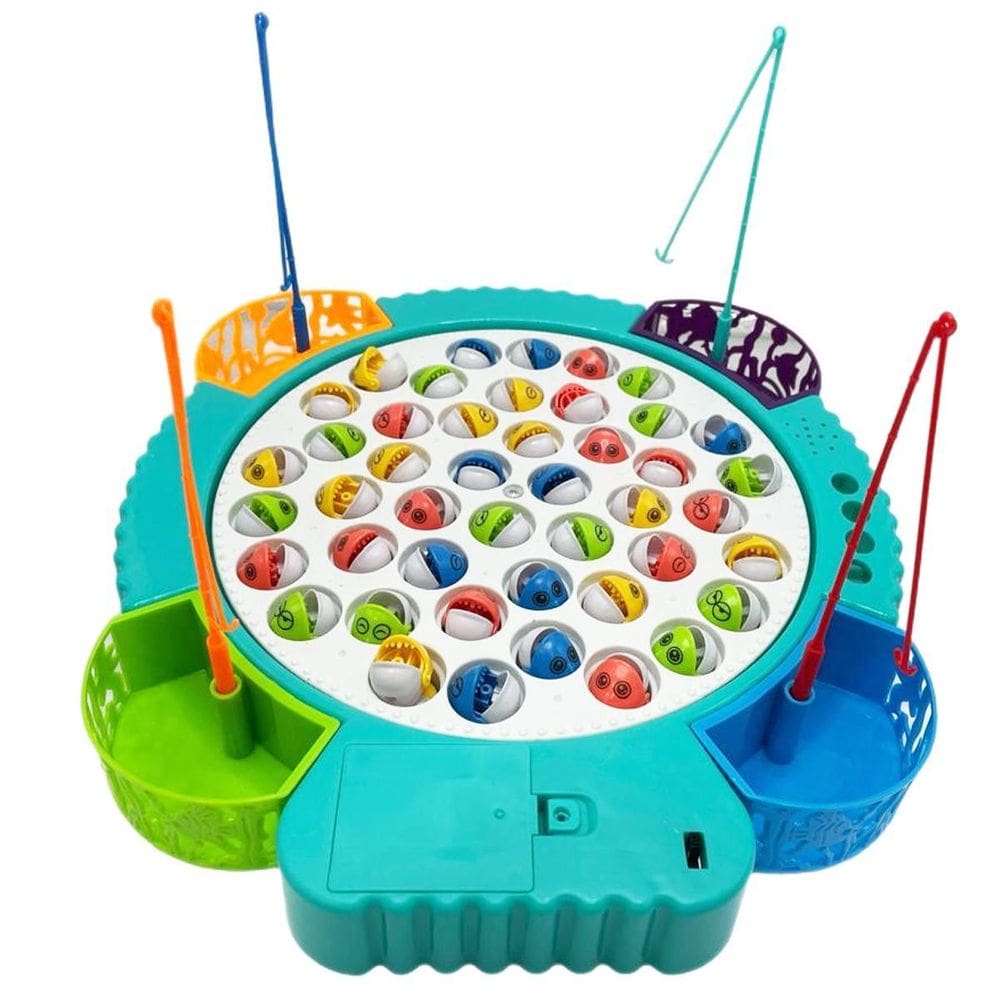 Brinquedo Pesca Peixe Infantil Elétrico Musical Giratório