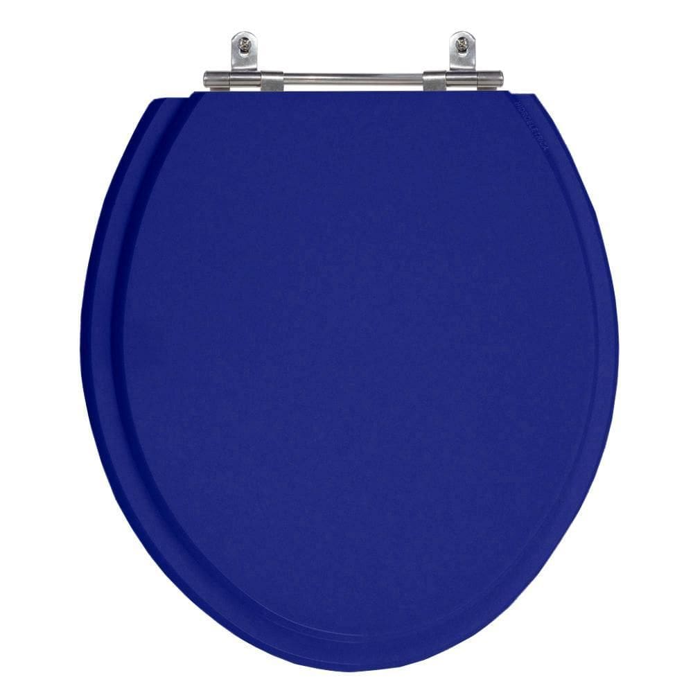 Assento Laqueado Convencional Oval Azul Mineral Tampa Mdf
