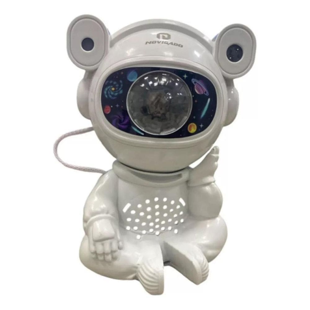Caixa De Som Brinquedo Mini Astronauta Projetor Galáxia