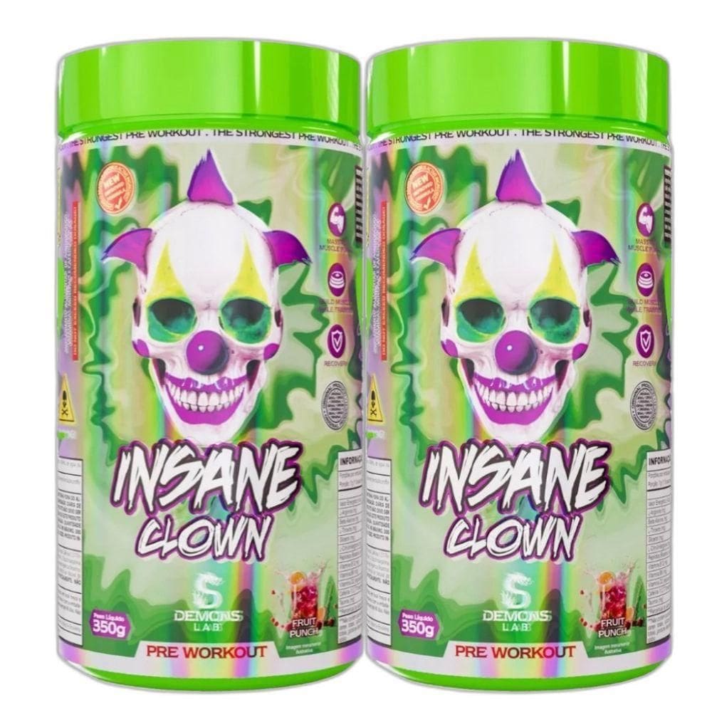 Kit 2X Pre Treino Insane Clown Fruit Punch 350G - Demons Lab