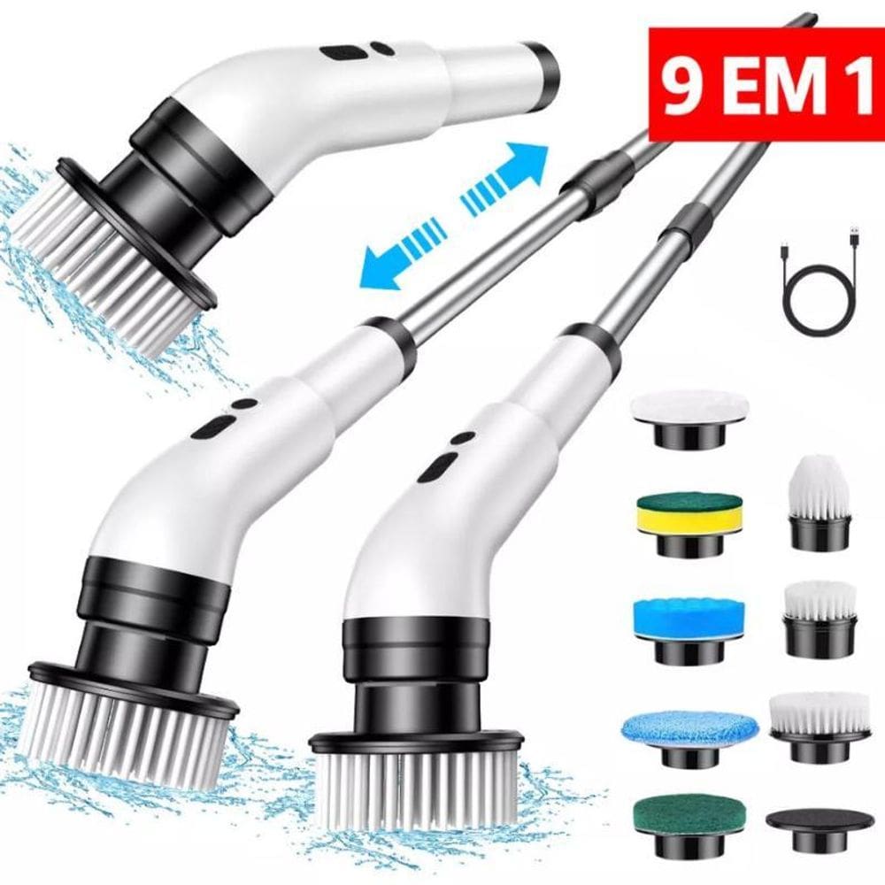 Escova De Limpeza 9 Em 1 Elétrica Multifuncional Giratória