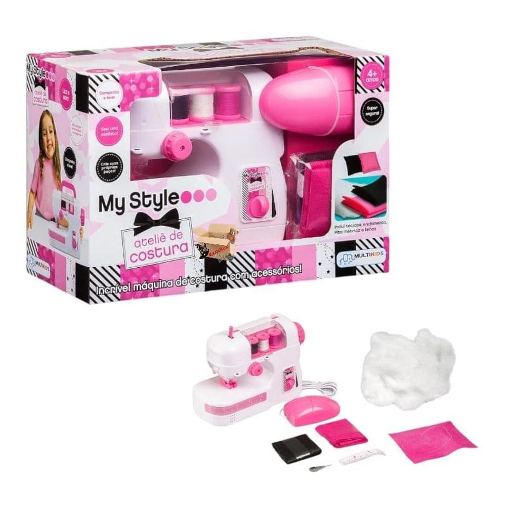 Brinquedo Máquina De Costura Infantil Ateliê Com Acessórios