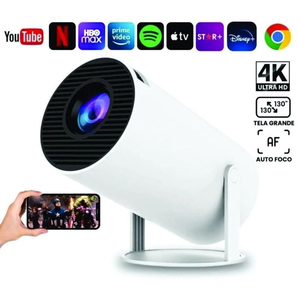 Projetor Hy300 Stp Portátil 4K Hd Android 11.0 Smart Wifi 5G
